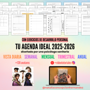 Agenda imprimible 2025-2026 personalizable